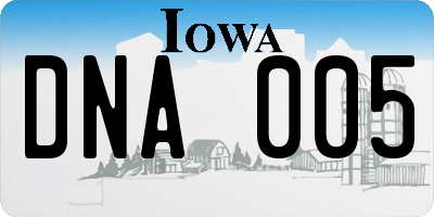 IA license plate DNA005