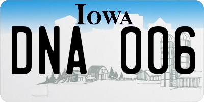 IA license plate DNA006