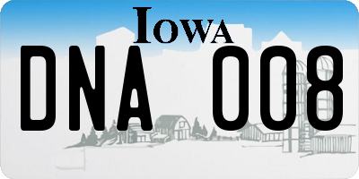 IA license plate DNA008