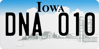 IA license plate DNA010