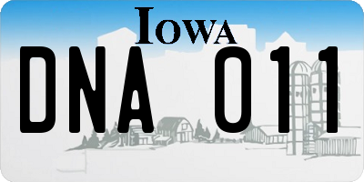 IA license plate DNA011