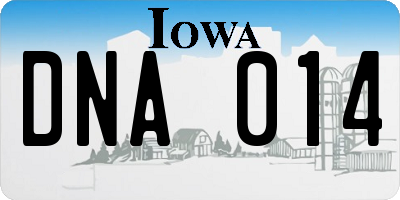 IA license plate DNA014