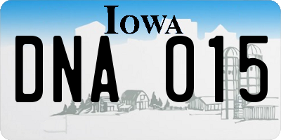 IA license plate DNA015