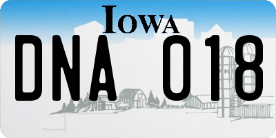 IA license plate DNA018