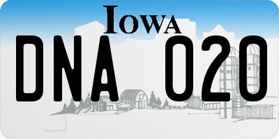 IA license plate DNA020