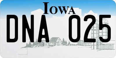 IA license plate DNA025