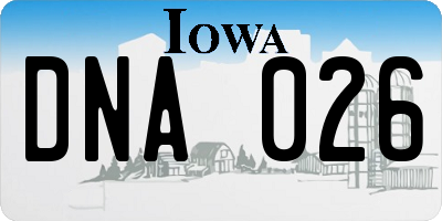 IA license plate DNA026