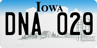 IA license plate DNA029