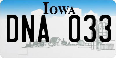 IA license plate DNA033