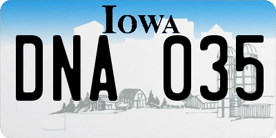 IA license plate DNA035