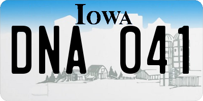 IA license plate DNA041