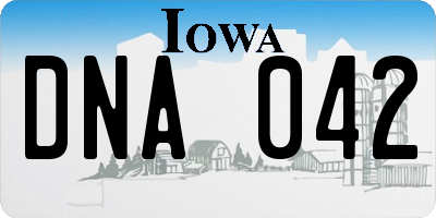 IA license plate DNA042