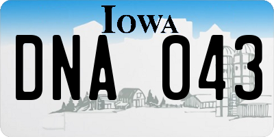 IA license plate DNA043