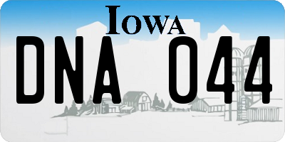 IA license plate DNA044