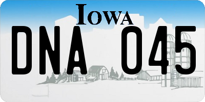 IA license plate DNA045