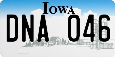 IA license plate DNA046