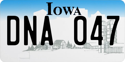 IA license plate DNA047
