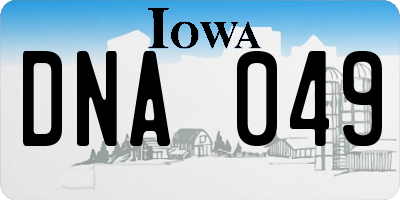 IA license plate DNA049