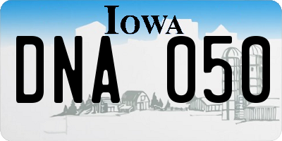 IA license plate DNA050