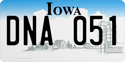 IA license plate DNA051