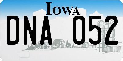IA license plate DNA052
