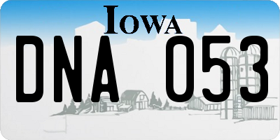 IA license plate DNA053