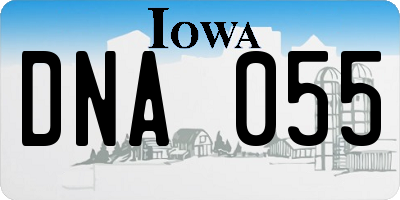IA license plate DNA055