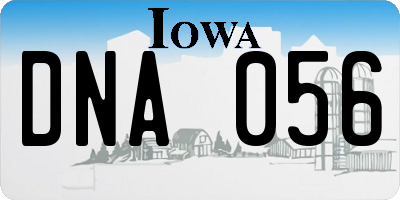 IA license plate DNA056