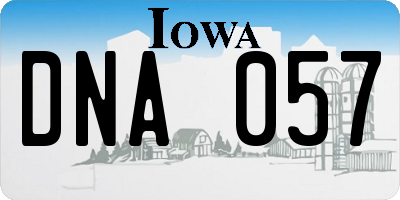 IA license plate DNA057