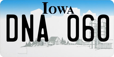 IA license plate DNA060