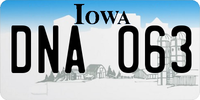 IA license plate DNA063