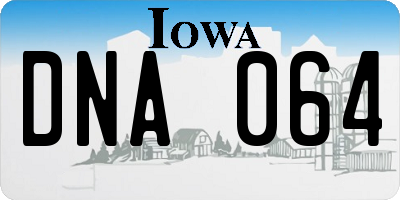 IA license plate DNA064