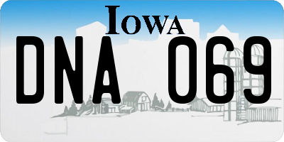 IA license plate DNA069