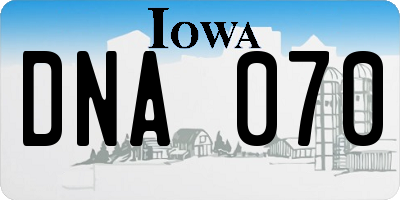 IA license plate DNA070