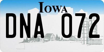 IA license plate DNA072