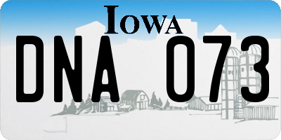 IA license plate DNA073