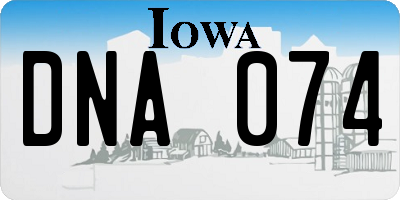 IA license plate DNA074