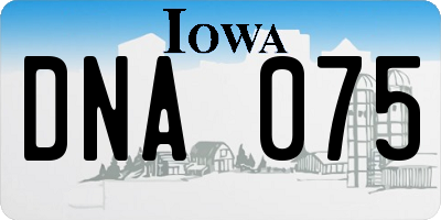 IA license plate DNA075