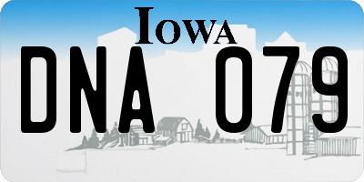 IA license plate DNA079