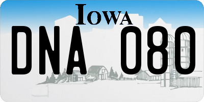 IA license plate DNA080