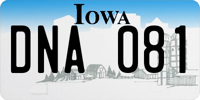 IA license plate DNA081