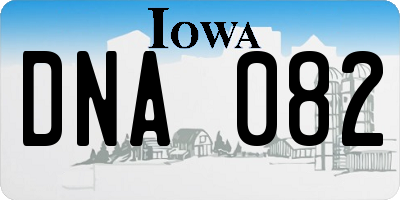 IA license plate DNA082