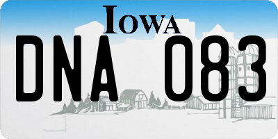 IA license plate DNA083