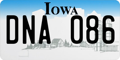 IA license plate DNA086