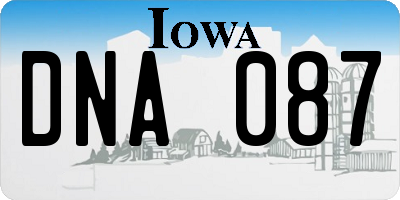 IA license plate DNA087