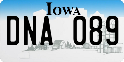 IA license plate DNA089