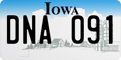IA license plate DNA091