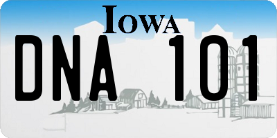 IA license plate DNA101
