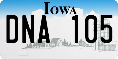 IA license plate DNA105