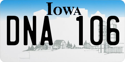 IA license plate DNA106